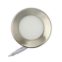 LED panel light 12W round recessed nichel plated color