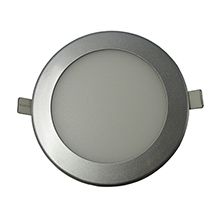 LED panel light 9W round recessed silver color shell ultra-thin