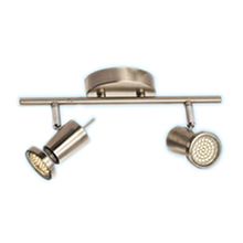 Ceiling spotlight fitting Nickel plating color with pole 2 head With Gu10 Base
