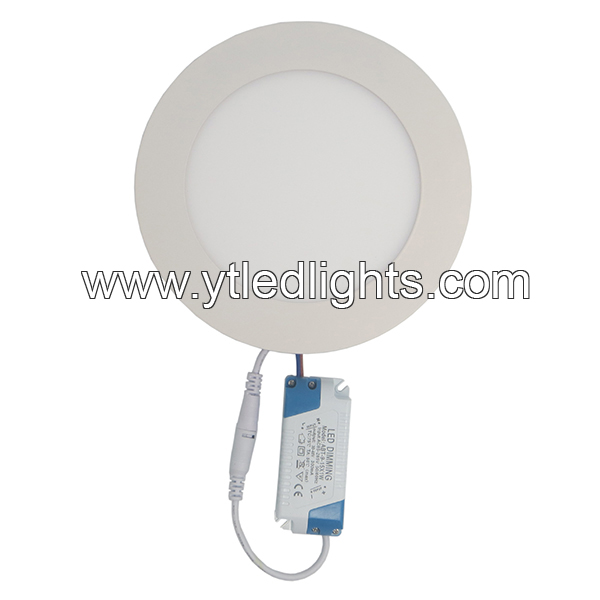 Dimmable LED panel light 12W round recessed ultra-thin