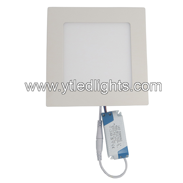 Dimmable LED panel light 12W square recessed ultra-thin