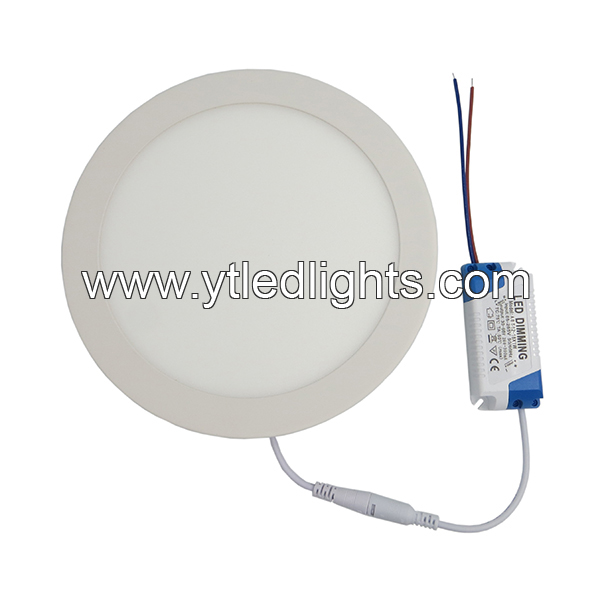 Dimmable LED panel light 18W round surface mounted