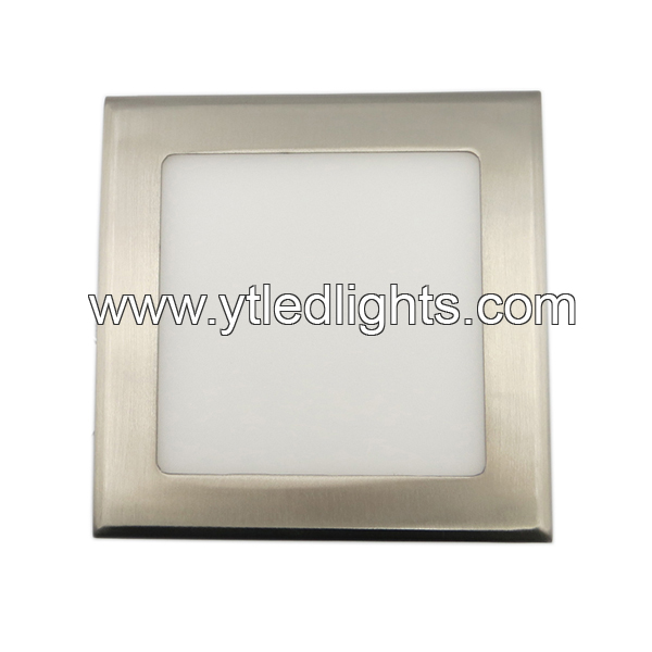 LED panel ceiling light 12W ultra-thin square surface mounted nichel plated color