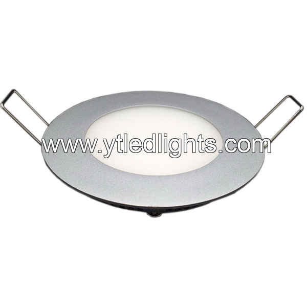 LED panel light 3W round recessed silver color shell ultra-thin