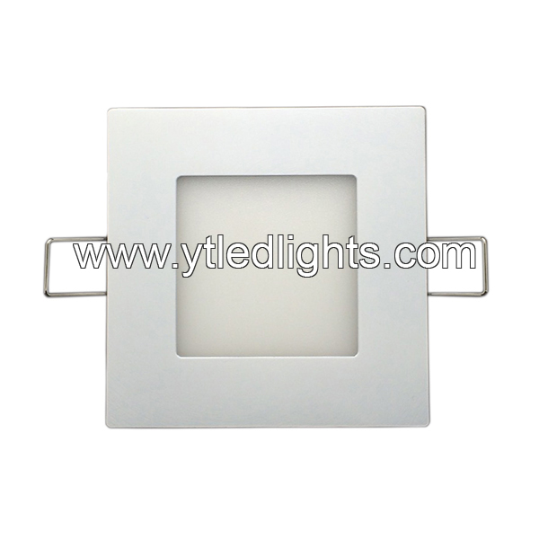 LED panel light 6W square recessed silver color shell ultra-thin