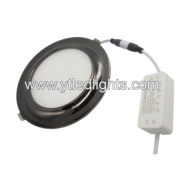 Ultra-thin-led-panel-ceiling-light-12W-round-recessed-black-arc-series