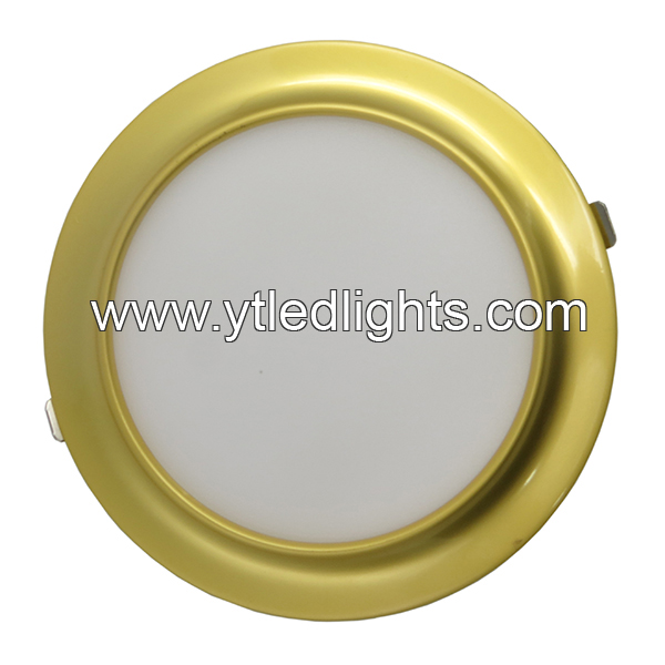 Ultra-thin led panel ceiling light 12W round recessed gold arc series