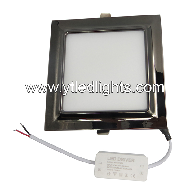Ultra-thin-led-panel-ceiling-light-5W-square-recessed-black-arc-series