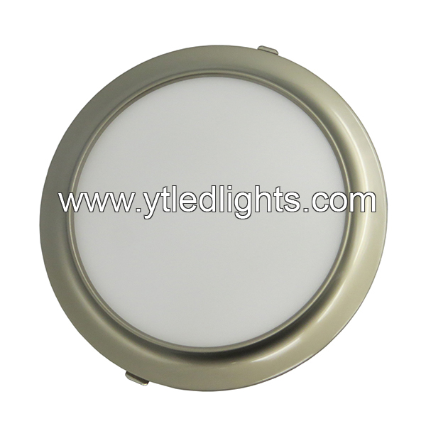 Ultra-thin led panel ceiling light 9W round recessed pearl nickel arc series