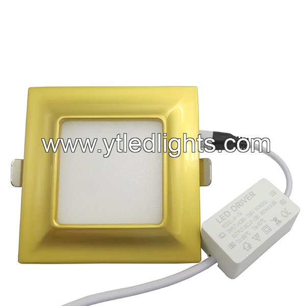 Ultra-thin-led-panel-ceiling-light-9W-square-recessed-gold-arc-series