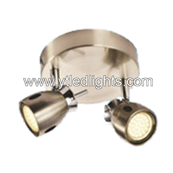 Ceiling spotlight fitting Nickel plating color 2 heads With Gu10 Base