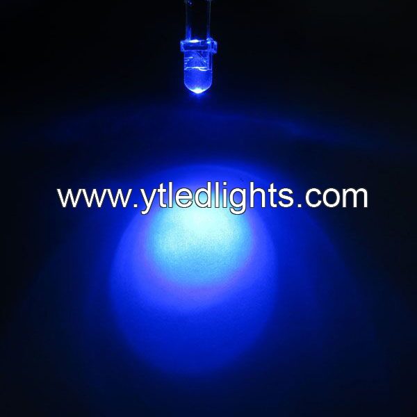 F3 DIP LED 3mm round head clear lens blue color light
