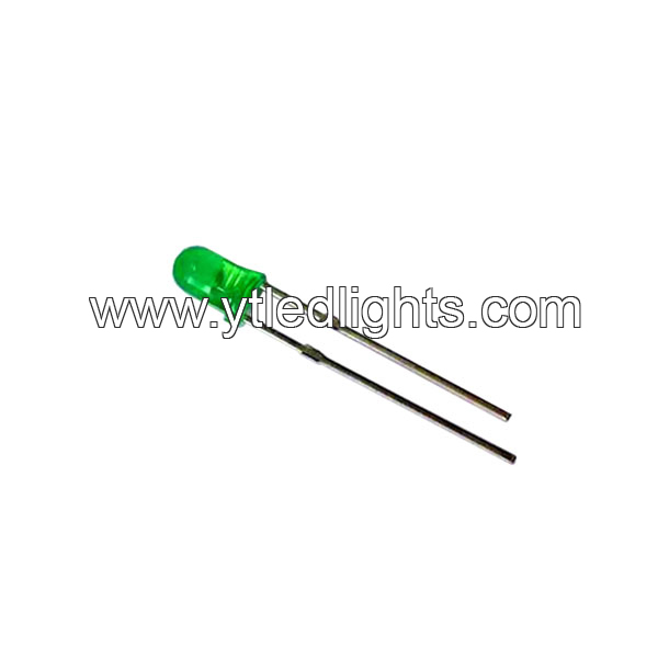 F3 DIP LED 3mm round head green lens green color light