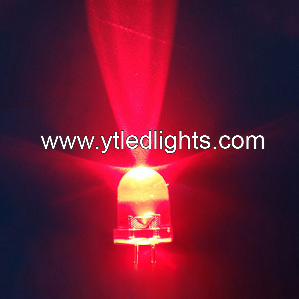 F8 DIP LED 8mm round head clear lens red color light