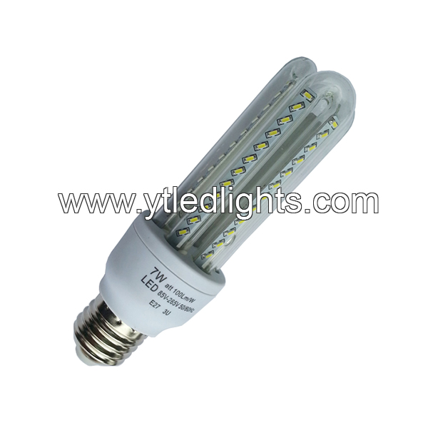 LED bulb 7W E27 72LED 3014 SMD 3U shape